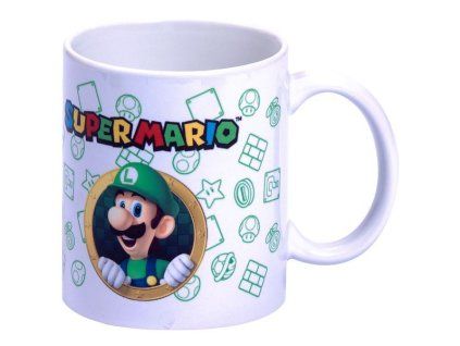 Nintendo Super Mario Bros Luigi Hrnček + sada peňazí