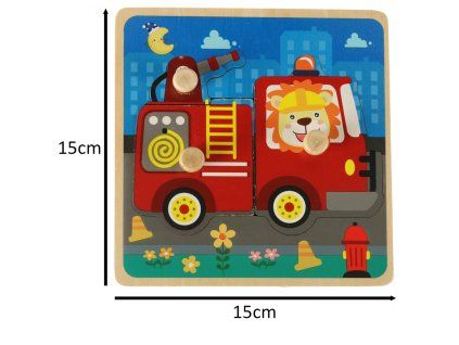 Puzzle drewniane sorter ukladanka straz pozarna 147835