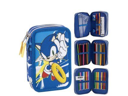Trojitý puzdro na ceruzky Sonic the Hedgehog