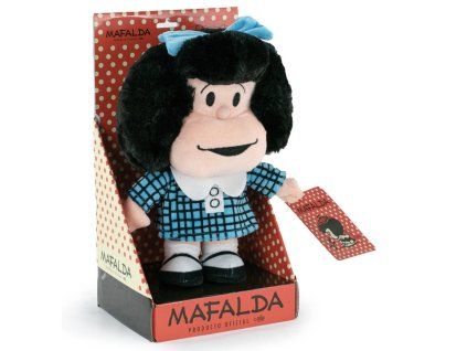 Plyšová hračka Mafalda v modrých šatách, 28 cm