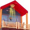 Luxusný Domček pre Bábiky s LED Osvetlením,Nábytkom a Terasou 3+