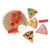 Pizza drewniany zestaw do zabawy na rzep akcesoria lopatka noz talerz nauka krojenia 20cm 168553