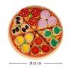 Pizza drewniany zestaw do zabawy na rzep akcesoria lopatka noz talerz nauka krojenia 20cm 168558